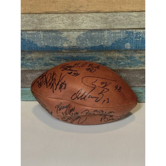 Vtg Autographed Signed Football Doesn’t Hold Air Dan Marino Tony Siragusa +more - Picture 1 of 16